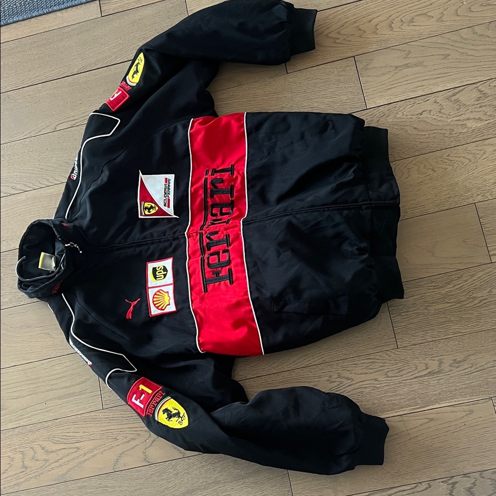 Ferrari Black and Red Logo Jacket